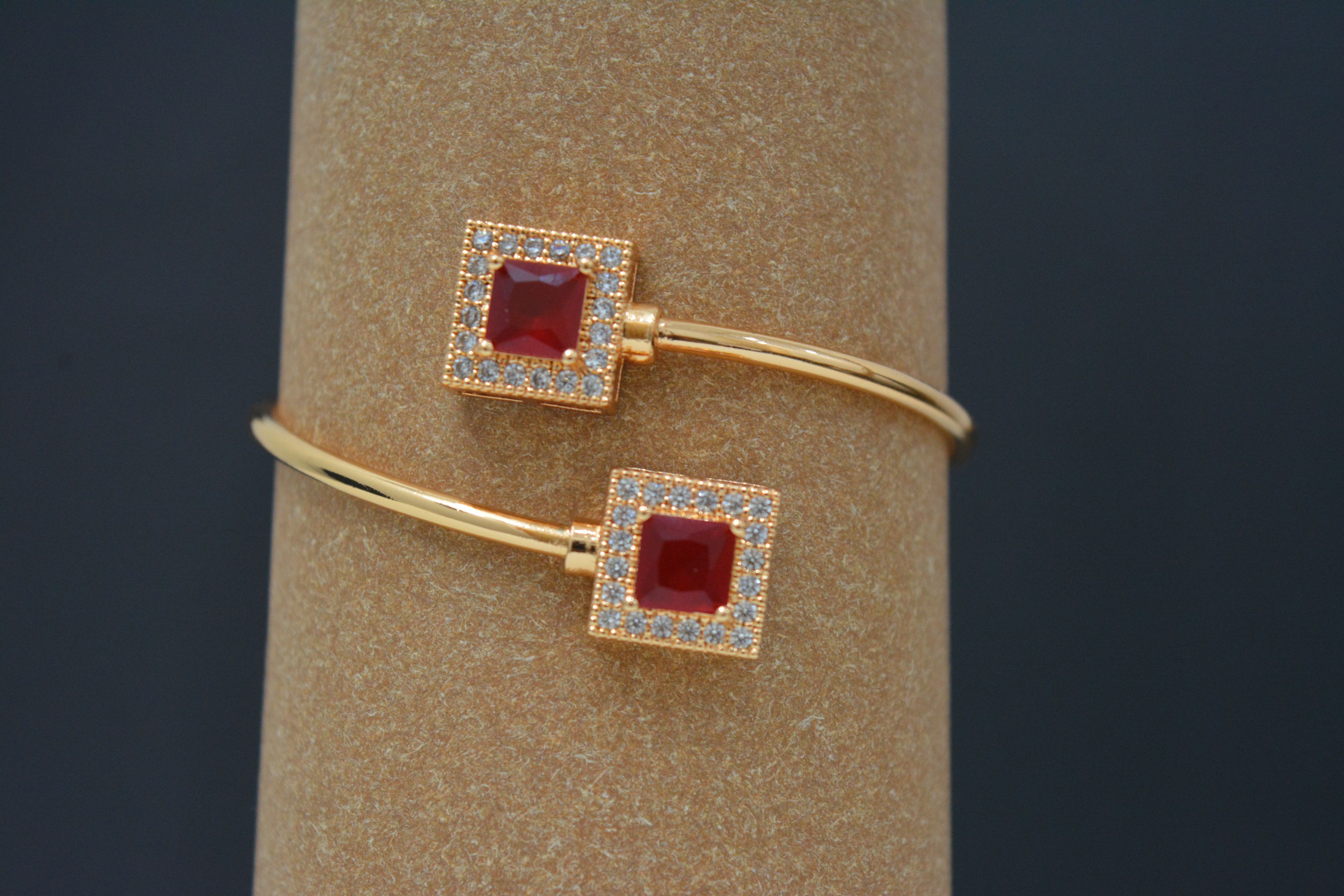 Red square stone bracelet